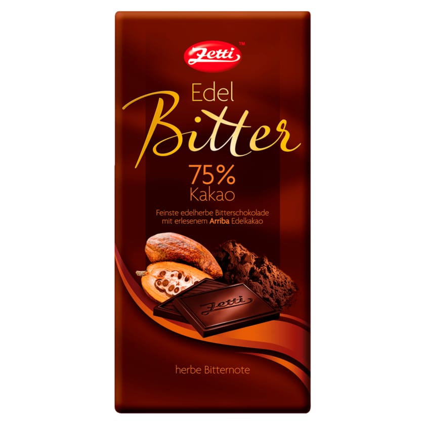 Zetti Schokolade Edel Bitter 75% Kakao 100g